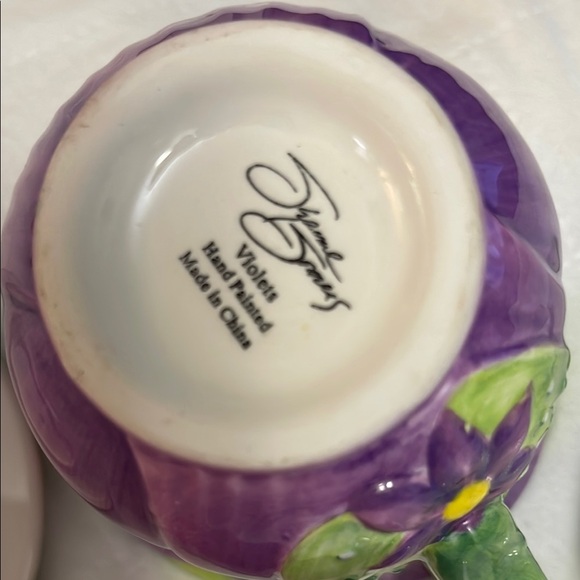 Very Rare Flawless Suzanne Somers 4pc Violets Ceramic Tea Set - Picture 4 of 12